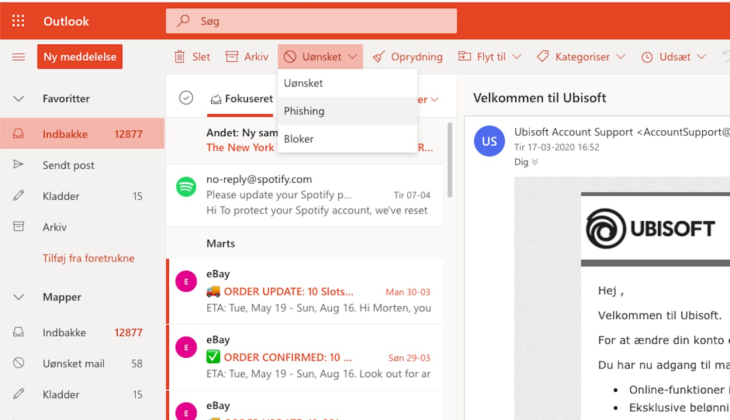 Outlook Phishing mail i Outlook